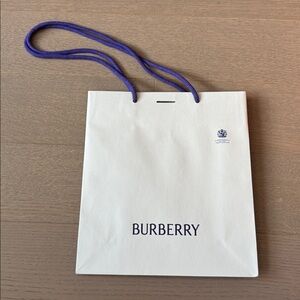 Burberry EMPTY Paper Shopping Bag Tote Bag White Blue 10” x 11” x 3.5”